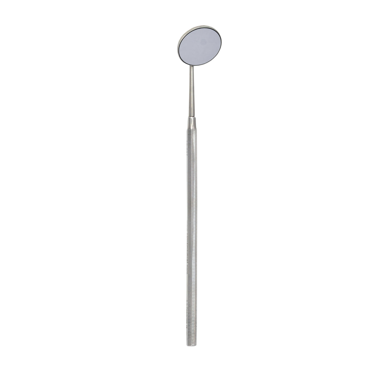 Stainless steel dental mouth mirror with an octagonal handle for intraoral examinations