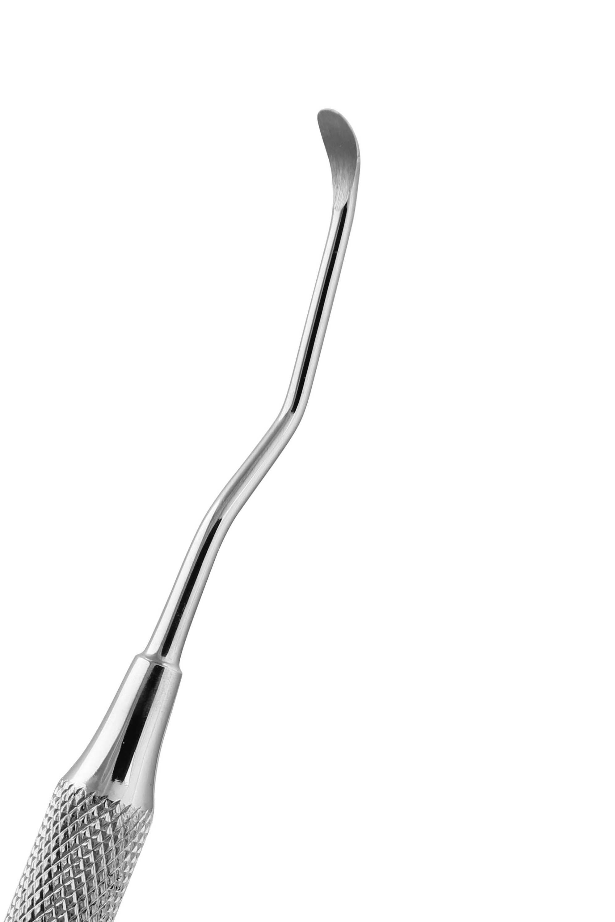 A silver-colored sinus lift instrument with a large diameter handle and a pointed tip.