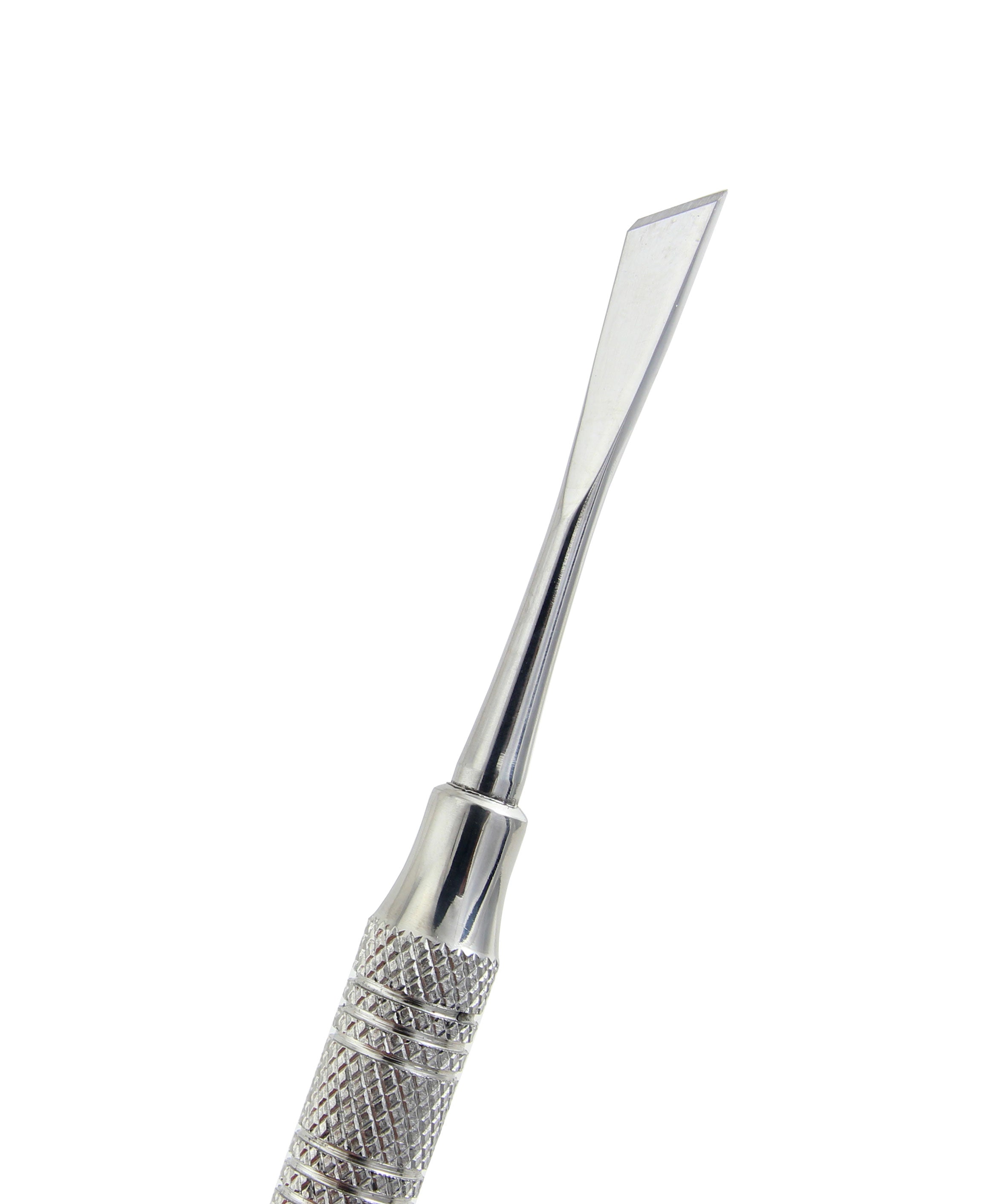 A single dental periosteal instrument made of stainless steel with a textured handle.