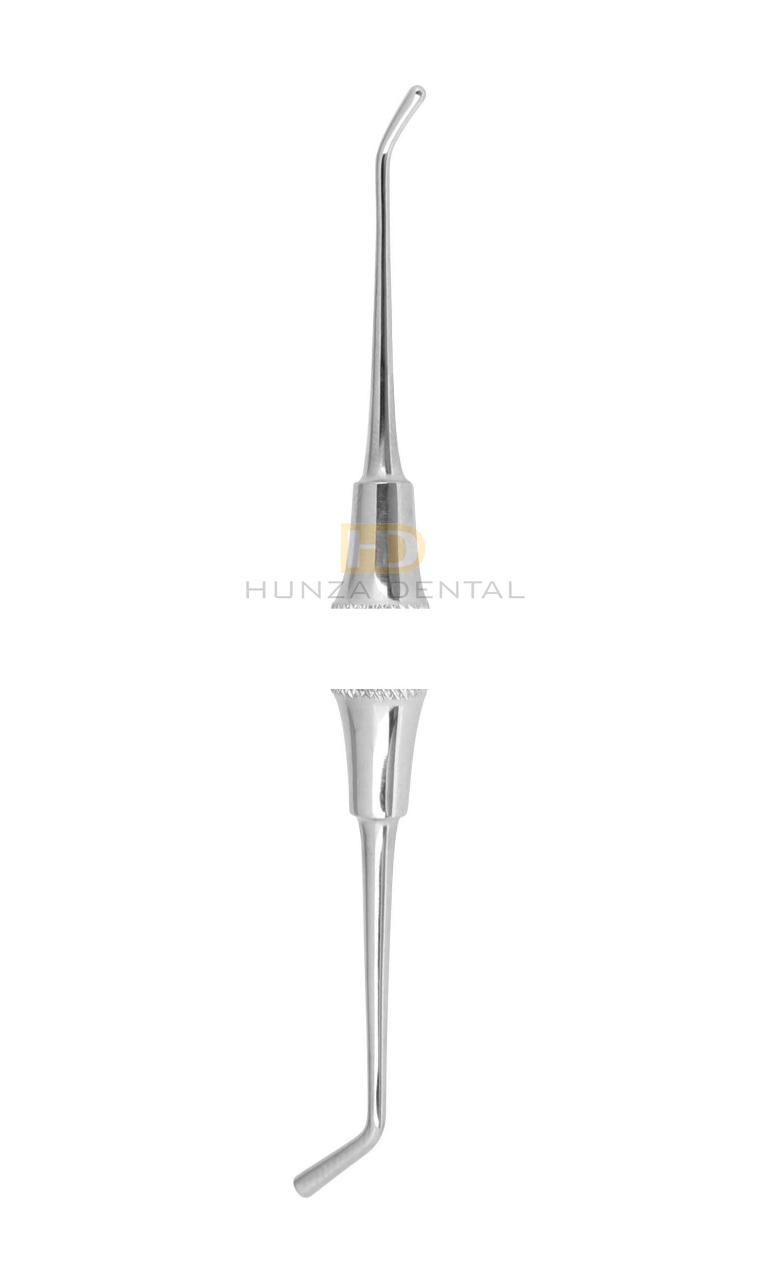A dental burnisher plastic filling instrument with a large diameter handle, branded by Hunzadental.