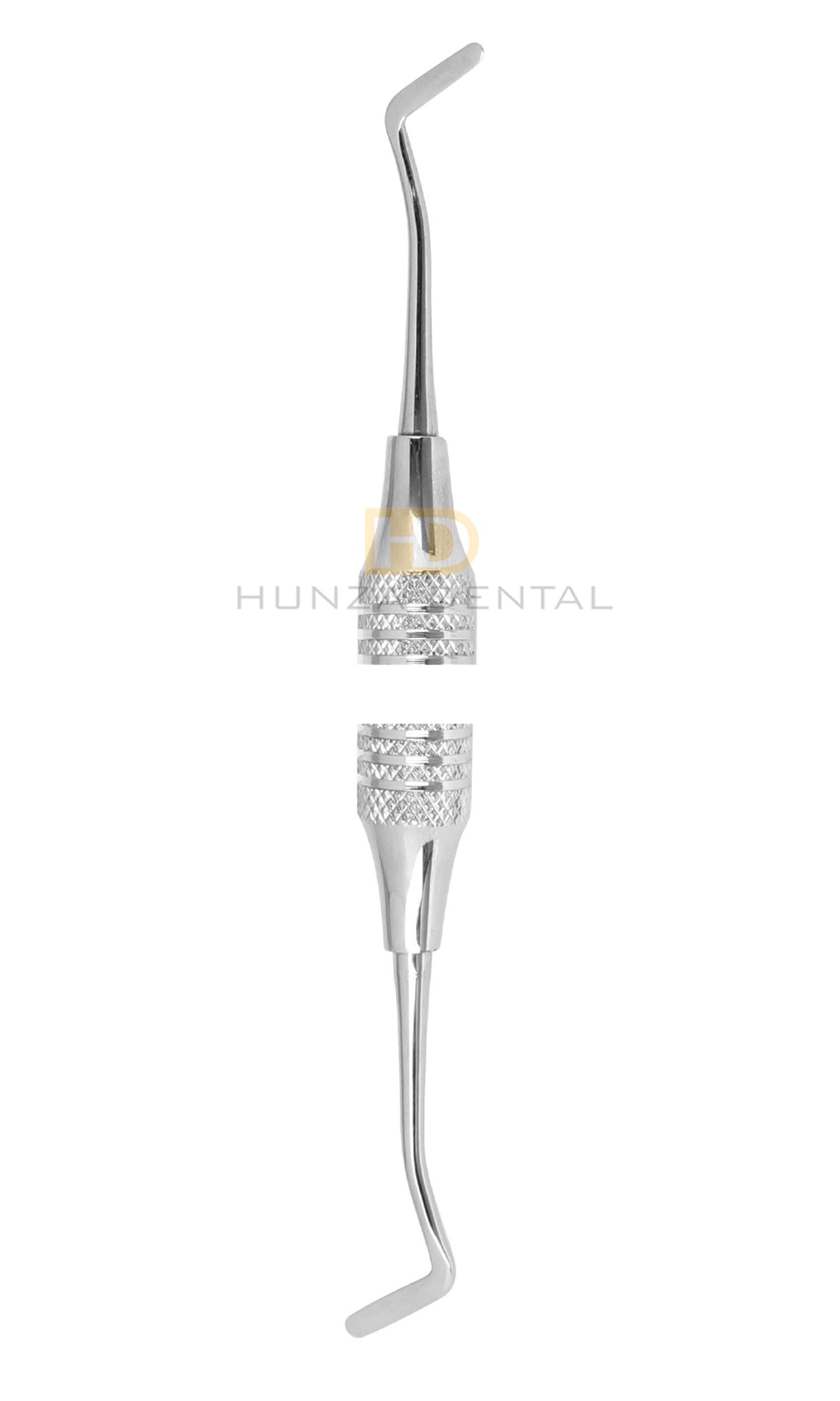 A dental composite instrument with a large diameter handle, featuring a jewel-like accent on the handle.