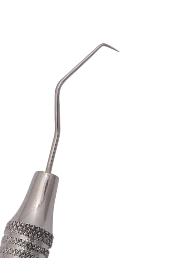 Double-ended dental explorer number 5 used for surface examination